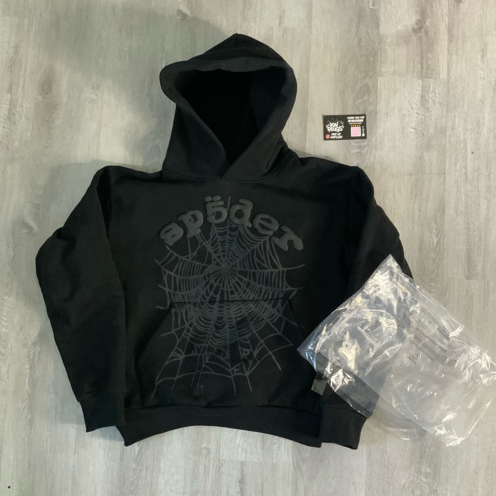 Black Spider Web Graphic Hoodie